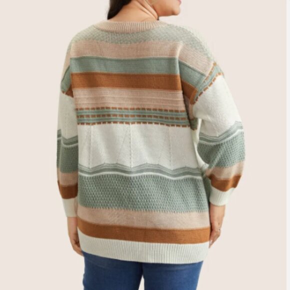 BloomChic Supersoft Essential  Striped Round Neck  Sweater - Picture 2 of 6